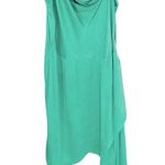Saylor  Mykonos Cowl Neck Satin Dress Blue Green Size XL Photo 2