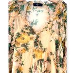 Anthropologie O.P.T | L| Rhea Top Floral Long Sleeves Sheer Chiffon Blouse Ruff Photo 1