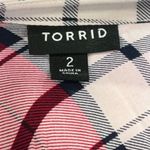 Torrid Plaid Emma Babydoll Challis Button-Front Tunic Blouse Plus Size 2X Photo 4