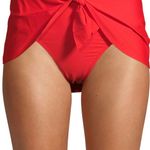 Time & Tru Cute NEW WITH TAGS RED  Women's Solid Knotted Skirt Swimsuit Bikini Bottom Size LG 12-14 Photo 0