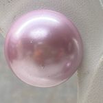 Vintage Signed Japan Pink Lavender Glass Pearl Clip On Earring Elegant Statement Photo 2