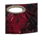 EXPRESS  hand bag purse clutch red black faux snakeskin silver tone NWOT Photo 1