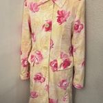 Esprit Rain Coat Trench in Watercolor Yellow/ Pink Floral Print S Dopamine Photo 1
