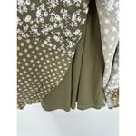 Andree by Unit  Womens Polka Dot Floral Dress Size L Olive Geen Boho Whimsigoth Photo 7