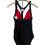 Aqua Green  Women's Red and Black Colorblock One Piece Swimsuit - Small - NWT Photo 7