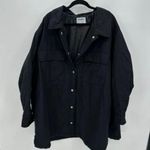 Old Navy Womens Black Quilted Shacket Size 4X NWOT Medium Weight Button Snap Photo 0