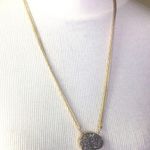 Free People New  gray droozy necklace gold tone 18” Photo 1