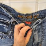 American Blues Embroidered Jeans 14 Straight Leg Mid Rise Boho Y2K Scroll Denim Blue Photo 3