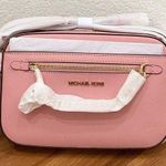 Michael Kors MICHAEL Jet Set Large Saffiano Leather Crossbody Bag Primrose NWT Photo 0