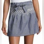 Current/Elliott 🆕 Chambray Skirt with White Embroidery (CE-1) Photo 3