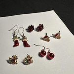 Christmas Holiday Mix Lot Of 5 Pierced Earrings Photo 0