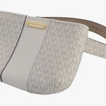 Michael Kors BNWT Vanilla White Logo Gold Hardware Waist Pack Fanny Pack L/XL Photo 0