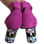 Jeffrey Campbell EUC Leather Purdy Heeled Sandals Magenta Floral Size 8 Photo 5