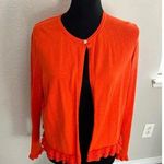 Charter Club  Women’s Orange Ruffle Sweater Size Large Photo 0