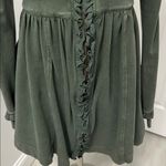 Tough Luv Clothing Army Green Ruffled Zip Up Sweatshirt Dress Photo 5