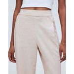 Madewell Linen Blend Pull On Straight Crop Pant Pockets Natural Beige US 00 NWT Photo 2