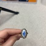 Vintage blue floral ring Size 8 Photo 1