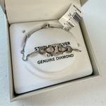 Macy's RH Macy’s & Co 925 Sterling Silver with 1/6 carat Diamond adjustable Bracelet Photo 2