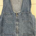 Rafaella VTG RF Rafaela Jean Jumper Women's Medium Zip Front Sleeveless V-Neck Denim Photo 2