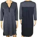 Adrienne Vittadini Grey front and Black back split V-neck hi low dress Small EUC Photo 1