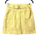 AURETA Denim Belted Mini Skirt‎ Neon Yellow Sz 26 Photo 0