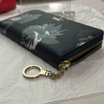 Kate Spade NWT  navy blue floral print zip around wallet Photo 6