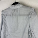 J. Crew Ruffle Trim V Neck Popover in Clip Dot Classic Sky AJ033 Blue Photo 3