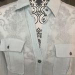 EXPRESS Size 5/6 Button Down Light Blue Shirt Photo 1