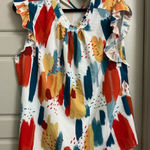 SheIn Colorful' Ruffle Sleeve Top Photo 0