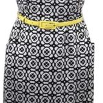 CHAPS  Black and White Colonial Dress with Removable Yellow Belt Women’s Size 10 Photo 6