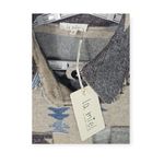 La Miel Southwestern Aztec Blanket Shacket Size S Beige & Blue NWT Boho Style Photo 1