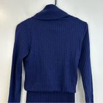 Alice + Olivia Blue Wool/Cashmere Midi Sweater Turtleneck Sheath Dress Size XS Photo 10