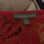 Charlotte Russe Pink Lace Button Down Tie Top Photo 6