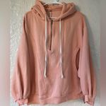 Free People oversized 1/4 zip High Road pullover hooded sweatshirt, peach; XS Photo 0