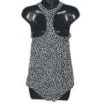 Lands' End  Women’s Polka Dot Racer Back Two Piece Tankini Black/White Size 6 Photo 3
