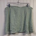 SO  green white blue checkered mini skirt flowy lightweight women's L Photo 0
