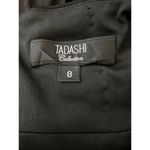 Tadashi Shoji Tadashi Collection Fit Flare Cocktail Dress 8 M Black Sleeveless Ruched V-Neck Photo 7