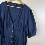 City Chic City‎ Chic Sunset Stroll Dress Size XXL 24 Chambray Blue Midi Linen Button Front Photo 2