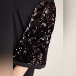 Ro & De Anthropologie  Ariel Sequined Sleeve V-Neck Midi Dress Black Size XS‎ Photo 5