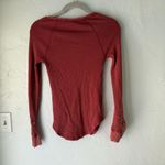 We The Free  Thermal Top Fitted XS Red Long Sleeve Crochet Cuff‎ Waffle Knit Boho Photo 10