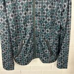 Christopher & Banks  Green Patterned Zip Front Relaxed Bomber Jacket Size M Photo 2