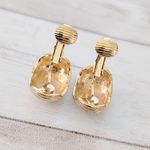 Vintage Clip On Earrings Stylish Chunky Large Statement Gold Tone Corrugated Photo 4