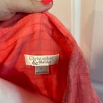 Christopher & Banks  Large Coral Textured Semi-Sheer Button Down Blouse Top Photo 9