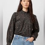 Rails  Ariana Top Blouse Black Print Animal Leopard Medium Savannah Photo 0