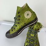 Converse RARE Green Satin Brocade Tapestry High Top Sneakers Womens Sz 7 Photo 5