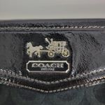 Coach  Wristlet Bag 8" Black Madison Signature Monogram Op Art  Make up Bag Photo 6