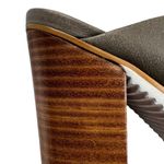 Tibi  Bee Brazilian Leather Open Toe Mules Storm Gray Stacked Wood Heel Size 40 Photo 6