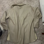 ZARA Tan leather button up shirt Photo 1
