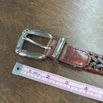 Fossil Vintage  Leather Braided Belt Women's‎ Size Medium Brown Silver Hardware Photo 3