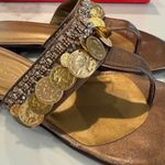 Talbots Leanne Flats Slide Thong Sandals Women’s Size 8M Leather Antique Bronze Photo 4